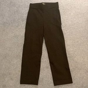LOFT PETITE Pull-On Slimming Straight Black Pants